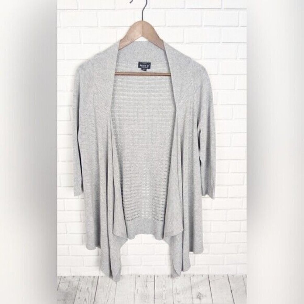Allen B. By Allen Schwartz Grey Fly-Away Knit cardigan Women's‎ Medium